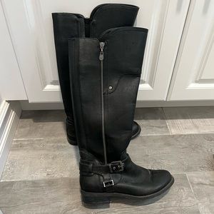 EUC G by Guess Womens Haydin Almond Toe Knee High Fashion Boots, Black, Size 7